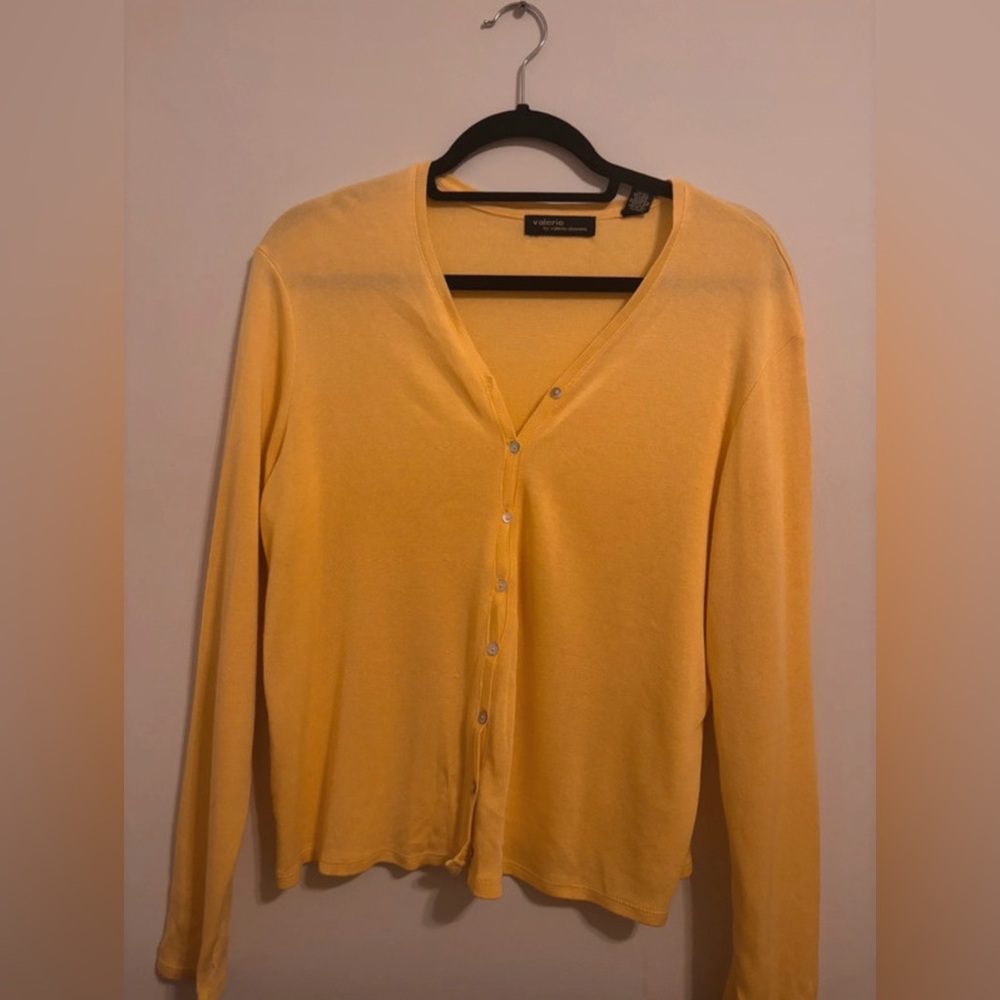 yellow knit cardigan + tee set